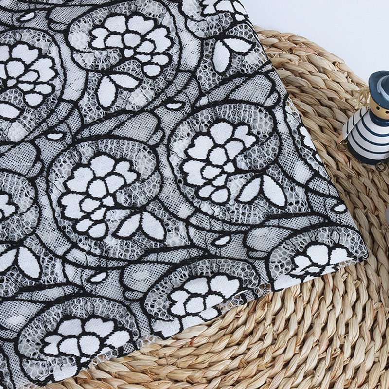 Dress Cutwork Evening Nylon Lace Fabric for Women's Wear Wholesale Sup 6